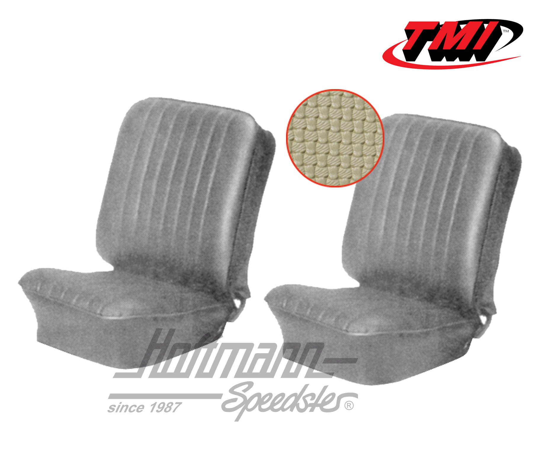 Seat upholstery, Karmann Ghia, front, 60-66, beige | 43-1502-04 | 066-0067-30