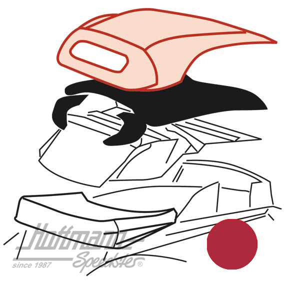 Convertible top, .67-7.72, Sonnenland, red |  | 020-4662-60