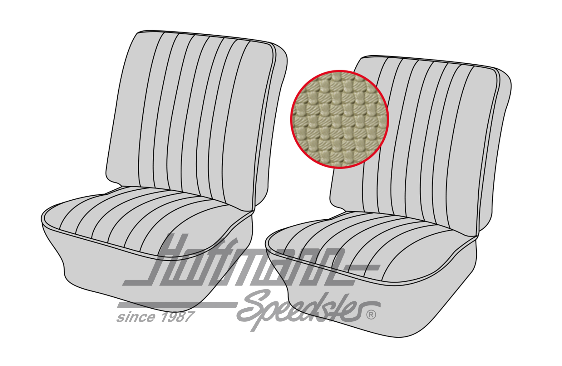 Seat upholstery, front, Type 3, 4.61-7.64, beige | 43-3001-04 | 069-9600-04