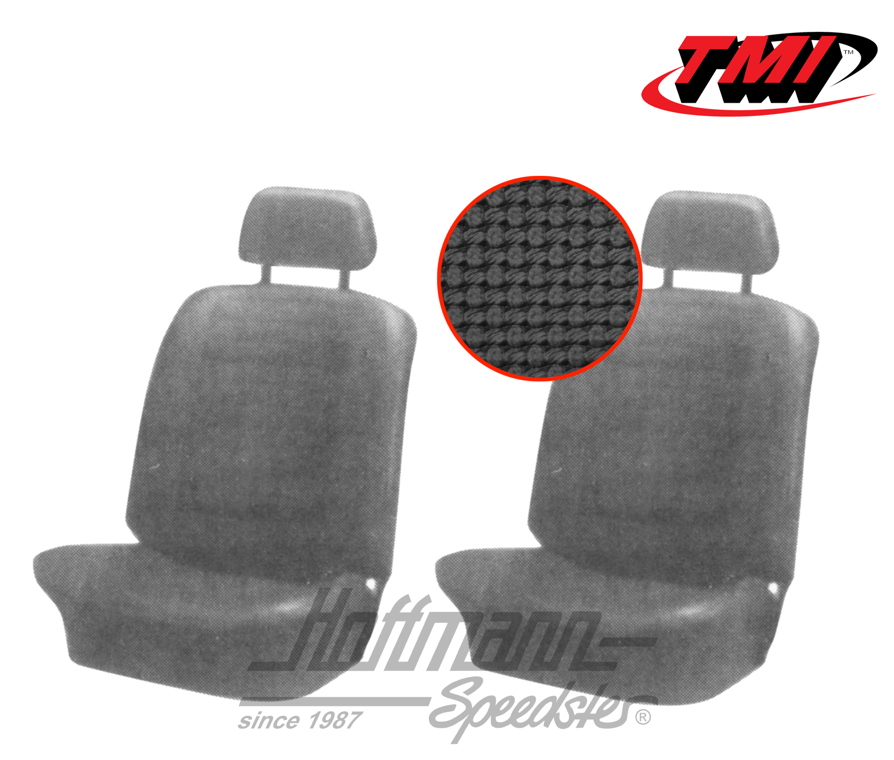 Seat upholstery, Karmann Ghia, front, 68-71, black | 43-1506-01 | 066-0073-40