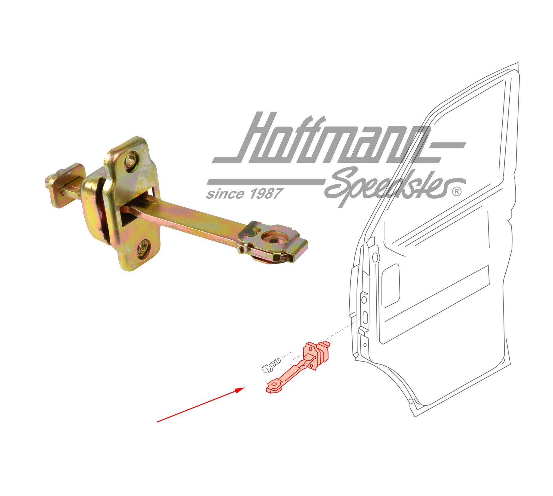 Door stop, front, Bus T4, 9.90-6.03 | 701 837 249 A | 408-1300