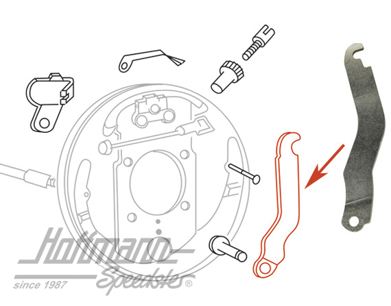 Lever, hand-brake cable, Bus T1/T2, 55-71, left | 211 609 613 B | 089-2675-11