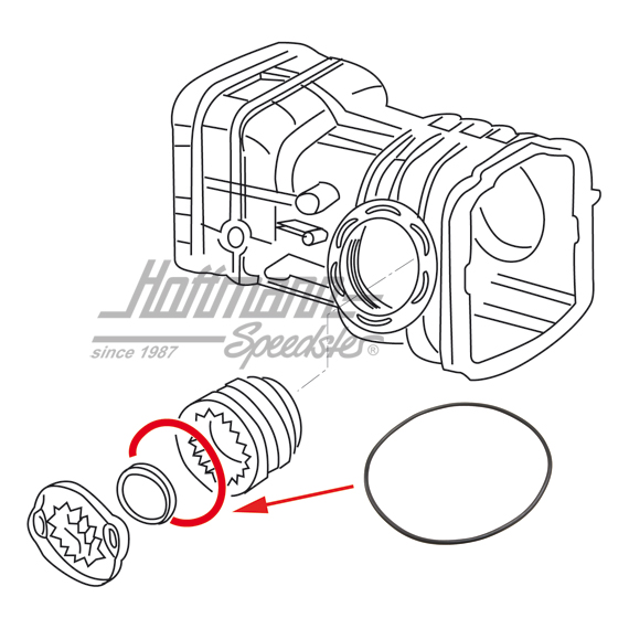 Sealing ring, safety cap, Bus T2/T3 | 002 301 185 A | 090-2760