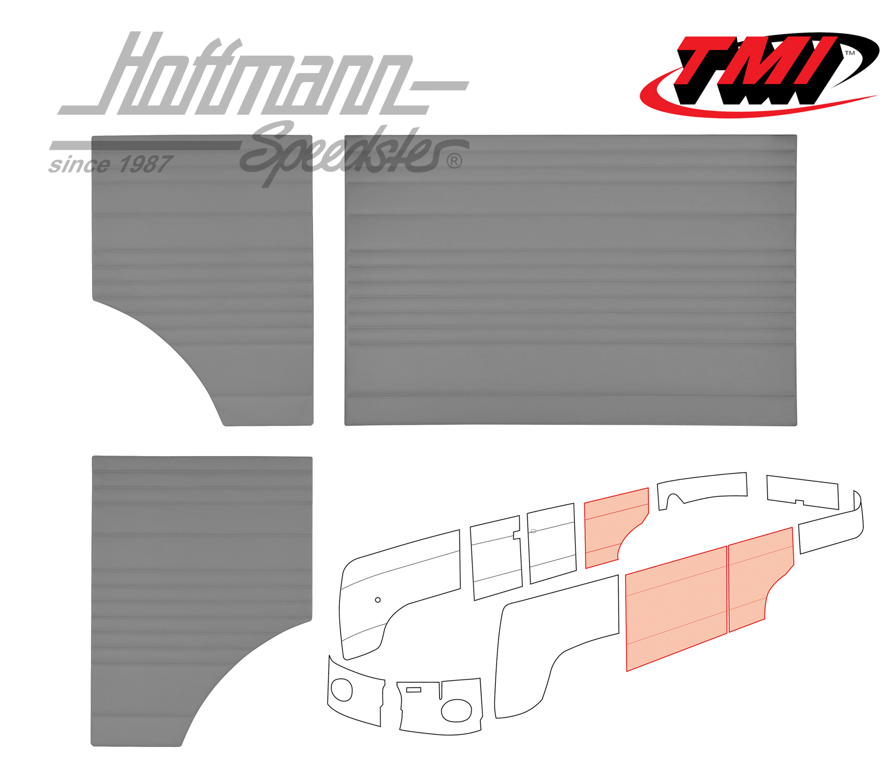 Side panels, middle, 62-67, grey | 10-2143-16 | 098-0578-03