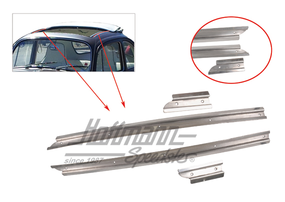 Guide bar set, aluminium, folding roof, 8.55- | 115 875 101 A | 055-7187