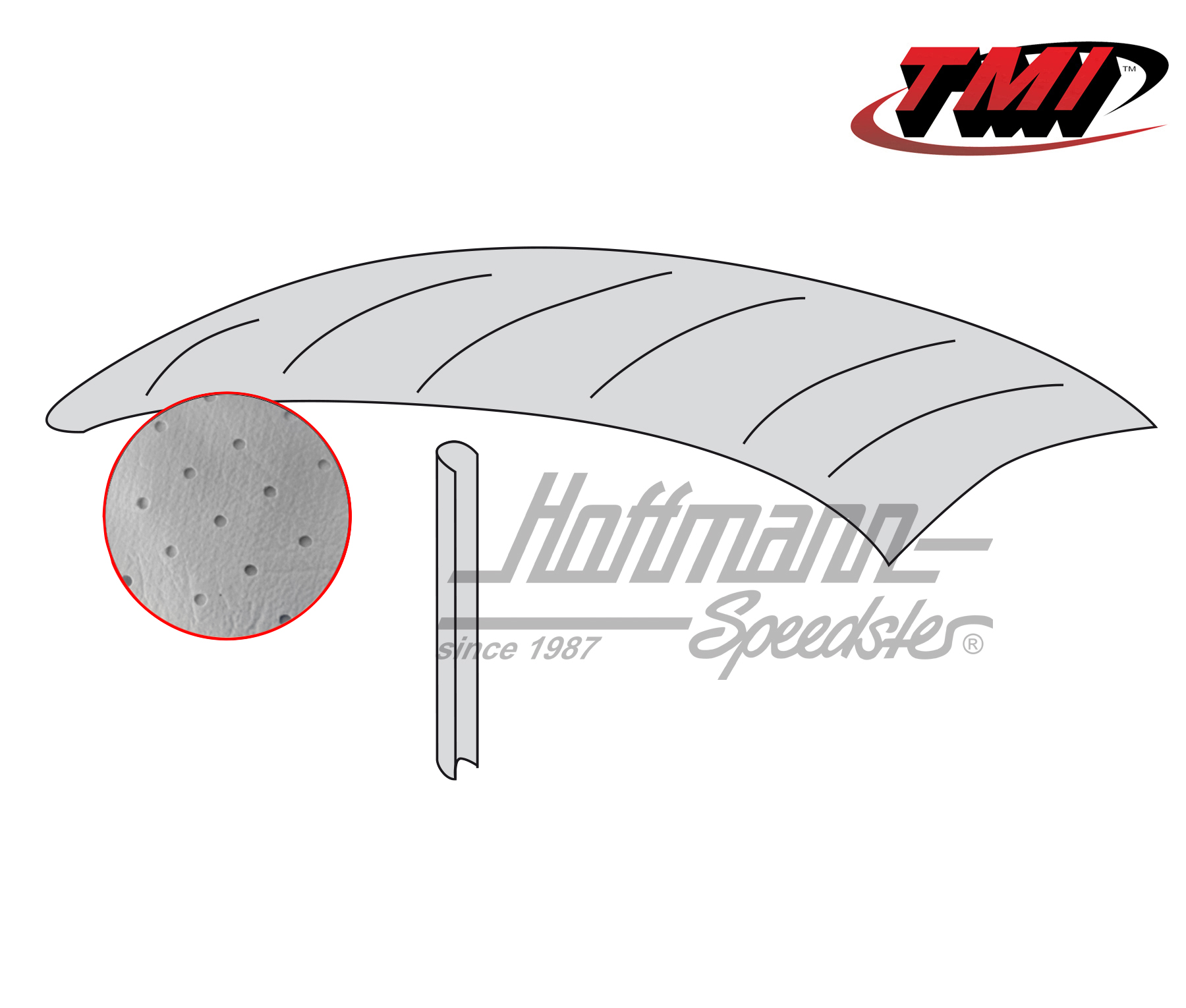 Headliner, original style, perforated, grey, 8.46-7.52 | 20-1114-46 | 055-7190-30