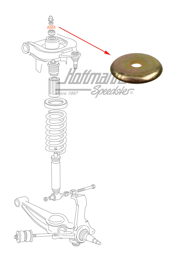 Washer, shock absorber rubber-mount, upper | 251 413 431 | 330-3560-24