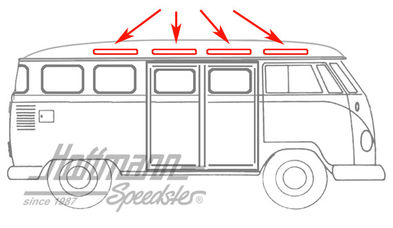 Seal, roof-light, Bus T1 | 241 845 621 | 089-0090