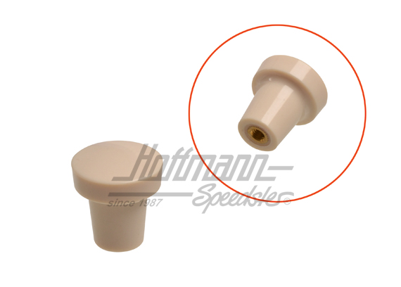 Knob, heater control-
/hood release cable, front/rear                                              