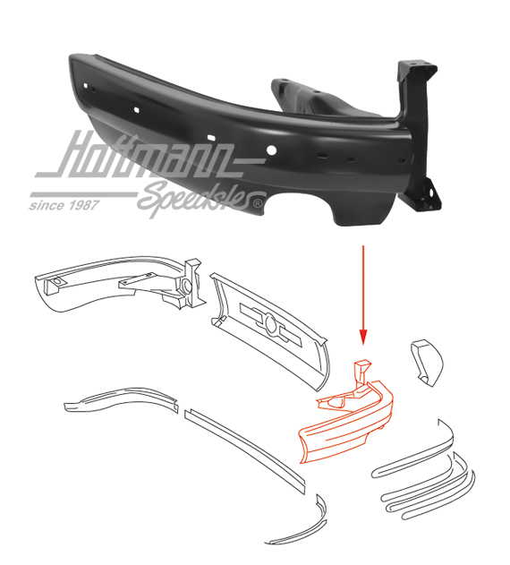 Bumper edge, rear, 65-68, left | 901 505 021 20 | 510-9930-01