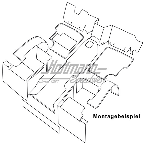 Carpet kit, anthracite, Bus T3 WBX                                                                  