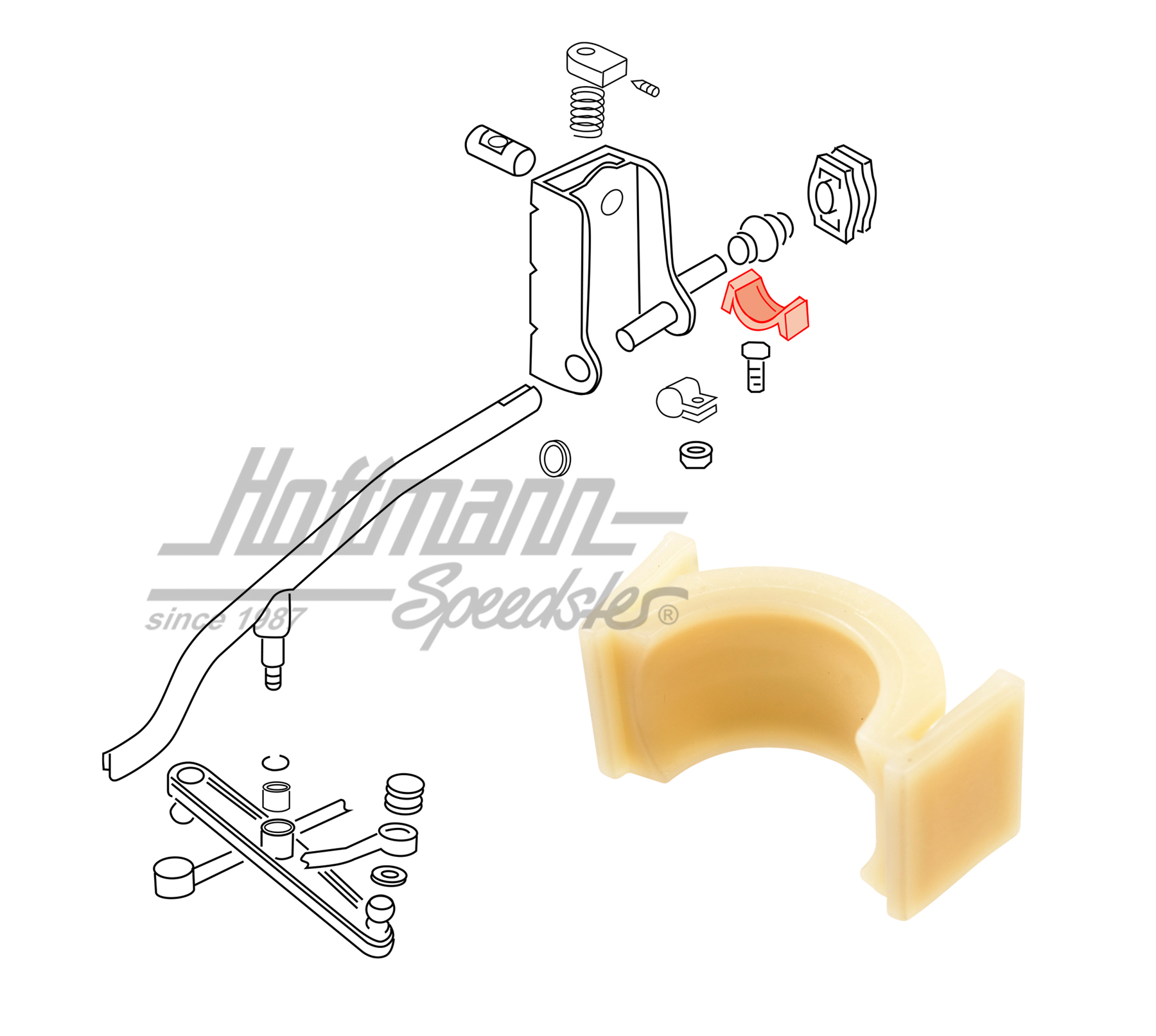 Bearing shell, bearing block, upper, 9.90-7.95 | 701 711 699 | 407-2010-45