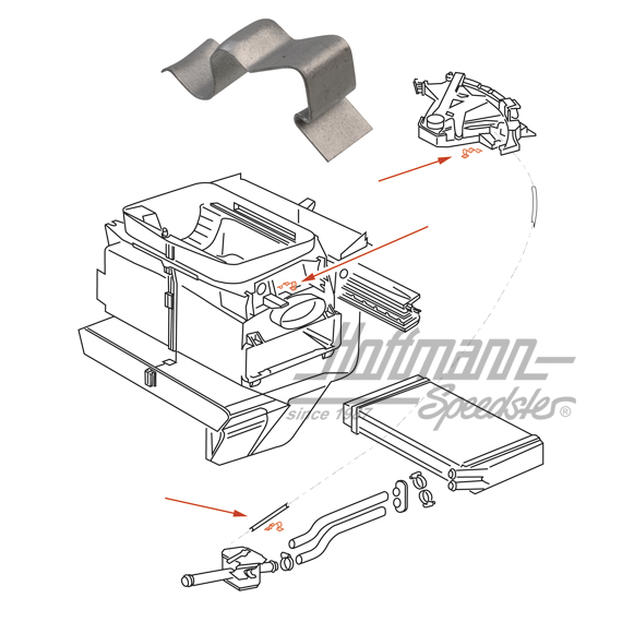 Clamp, heating valve cable, Golf/Bus | 823 819 679 | 180-5914