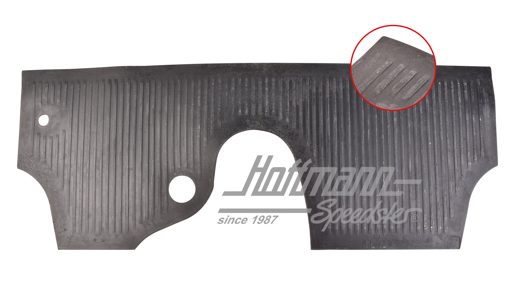 Rubber mat, splash wall, -7.59, black | 111 863 107 | 020-5451