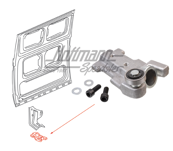 Roller guide, sliding door, bottom, right | 251 843 406 A | 360-4015-42