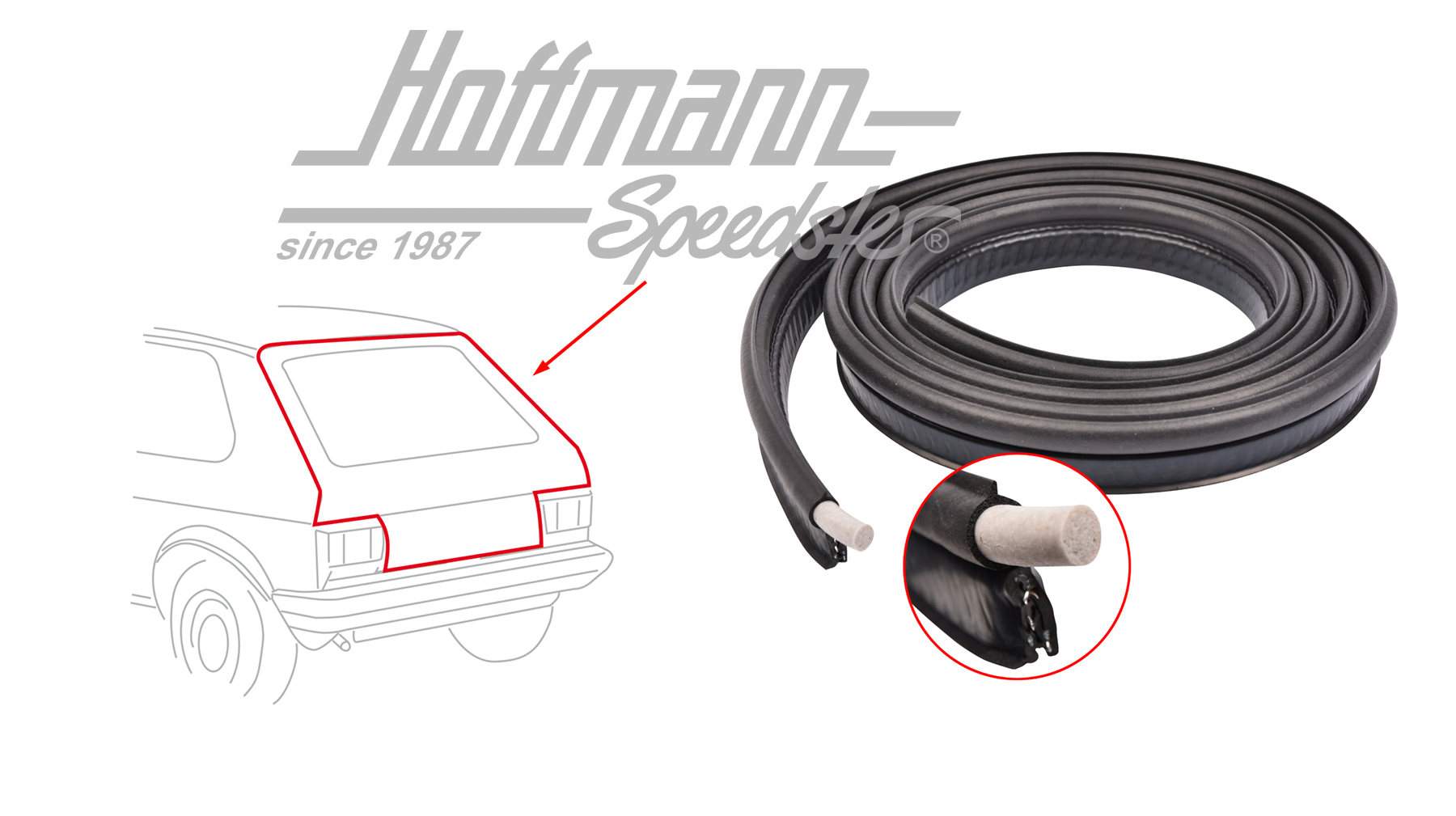 Hatchback seal, Golf 1 | 321 827 705 A | 180-7024-10