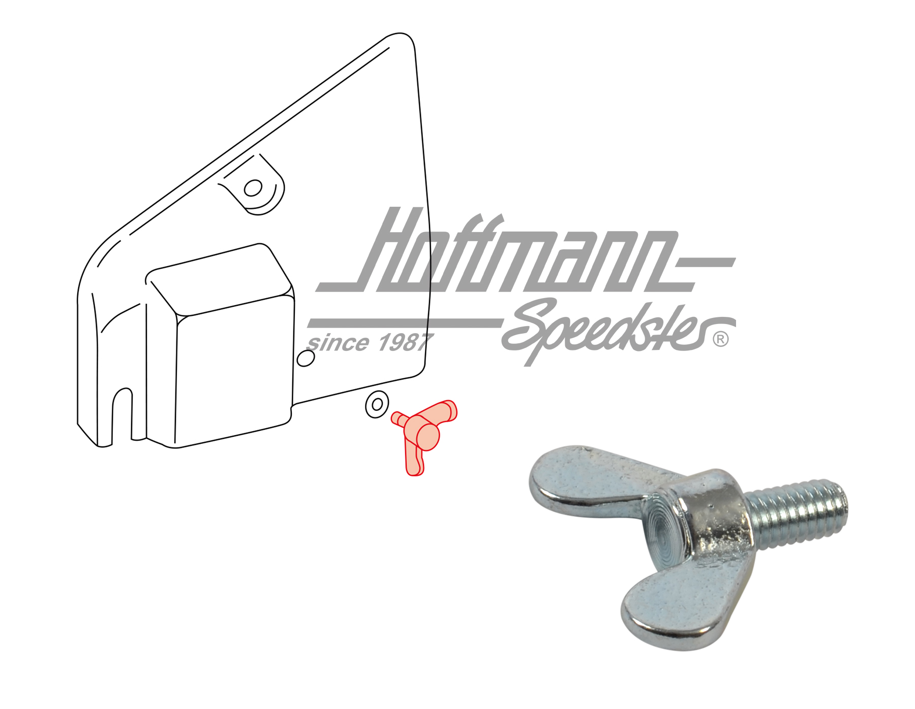 Wing screw, cover, relay carrier | 900 029 102 02 | 580-1150-24