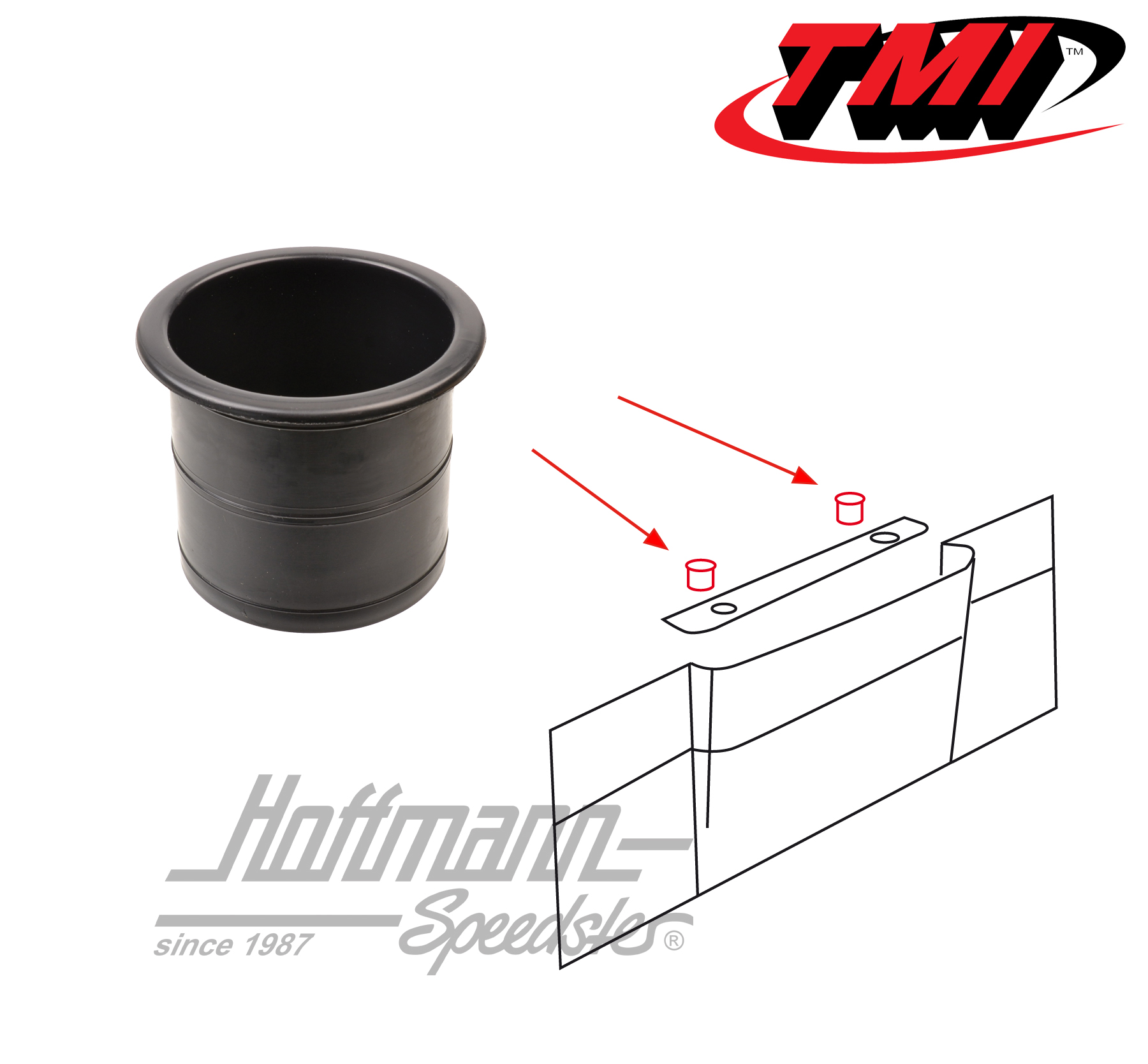 Cup holder, bench backing panel | Cup-Holder-2.75" | 098-0718
