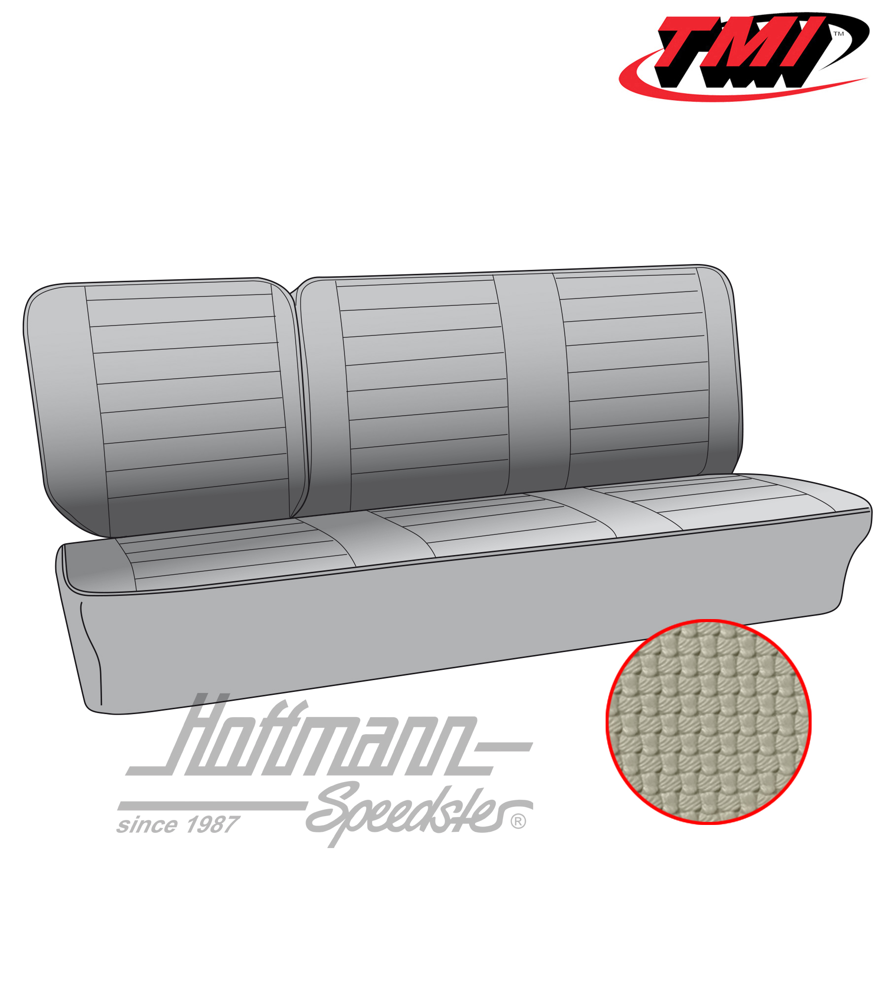 Seat upholstery, central bench 1/3, 73-79, off-white | 43-2126-05 | 098-0655-50
