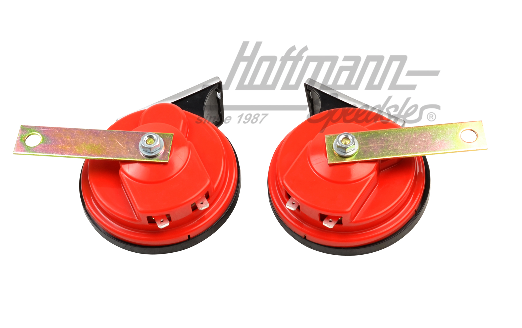 Electric fanfare horns, black/red                                                                   