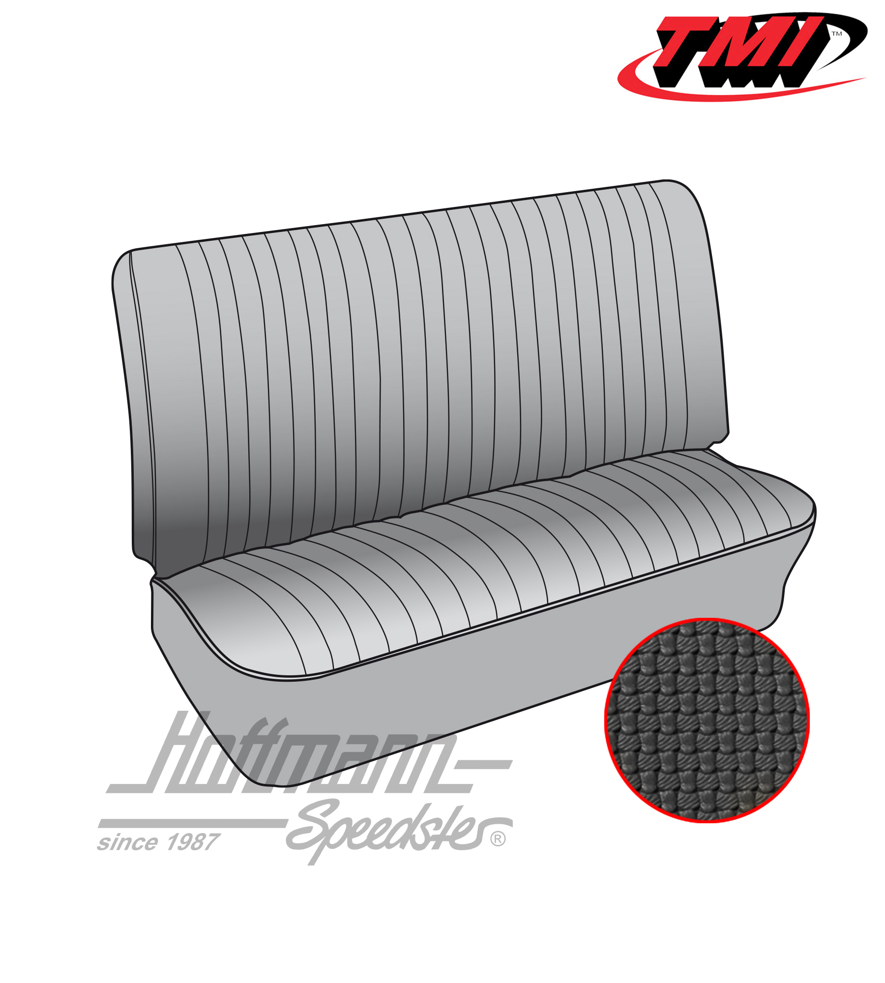 Seat upholstery, central bench 3/4, 50-66, black | 43-2119-01 | 098-0663-10