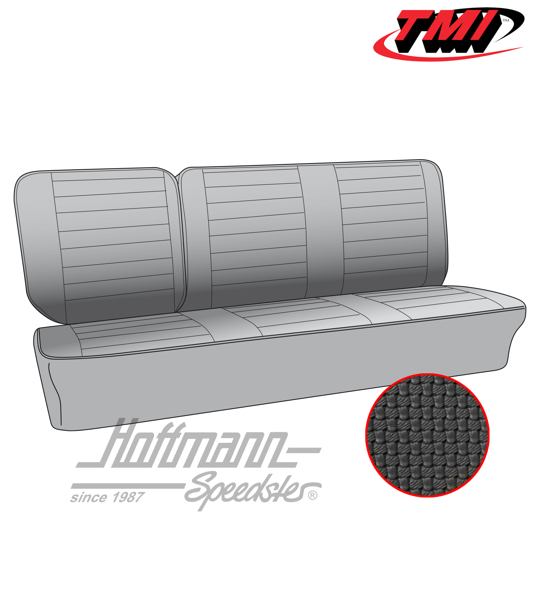 Seat upholstery, central bench 1/3, 73-79, black | 43-2126-01 | 098-0655-10