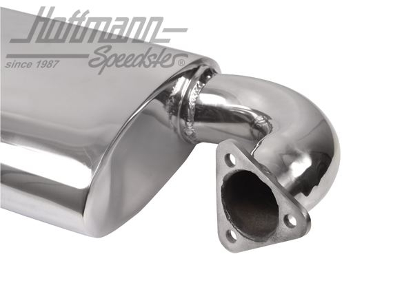 Single exhaust muffler, Phat Boy, stainless steel                                                   