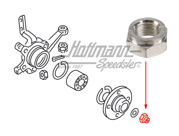 Lock nut, drive shaft, front | 171 407 643 A | 140-5790
