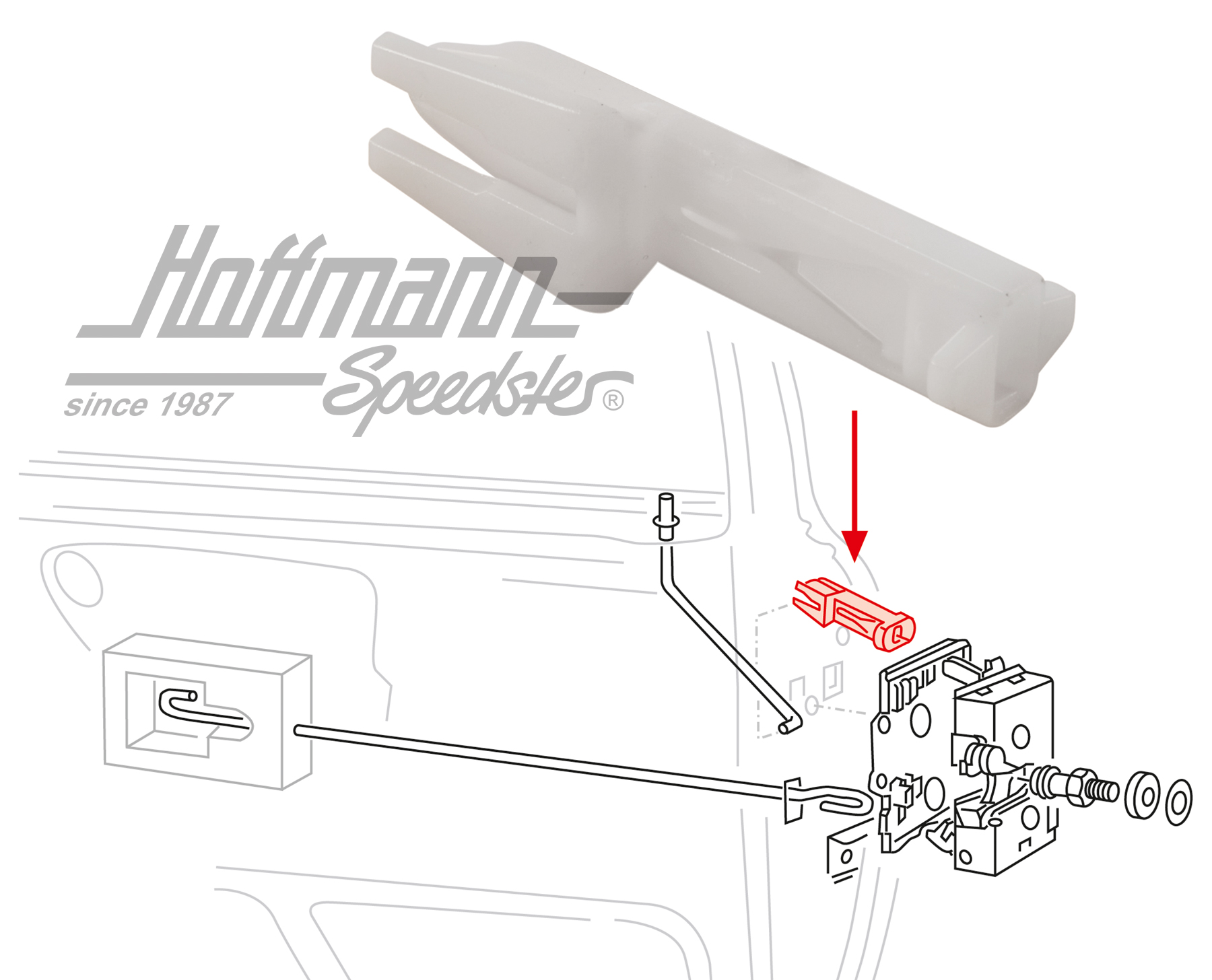 Lever, door lock, front, left | 357 837 083 | 208-1010