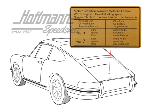 Sticker "Oil-level", 911/914, 65-72/70-72                                                           