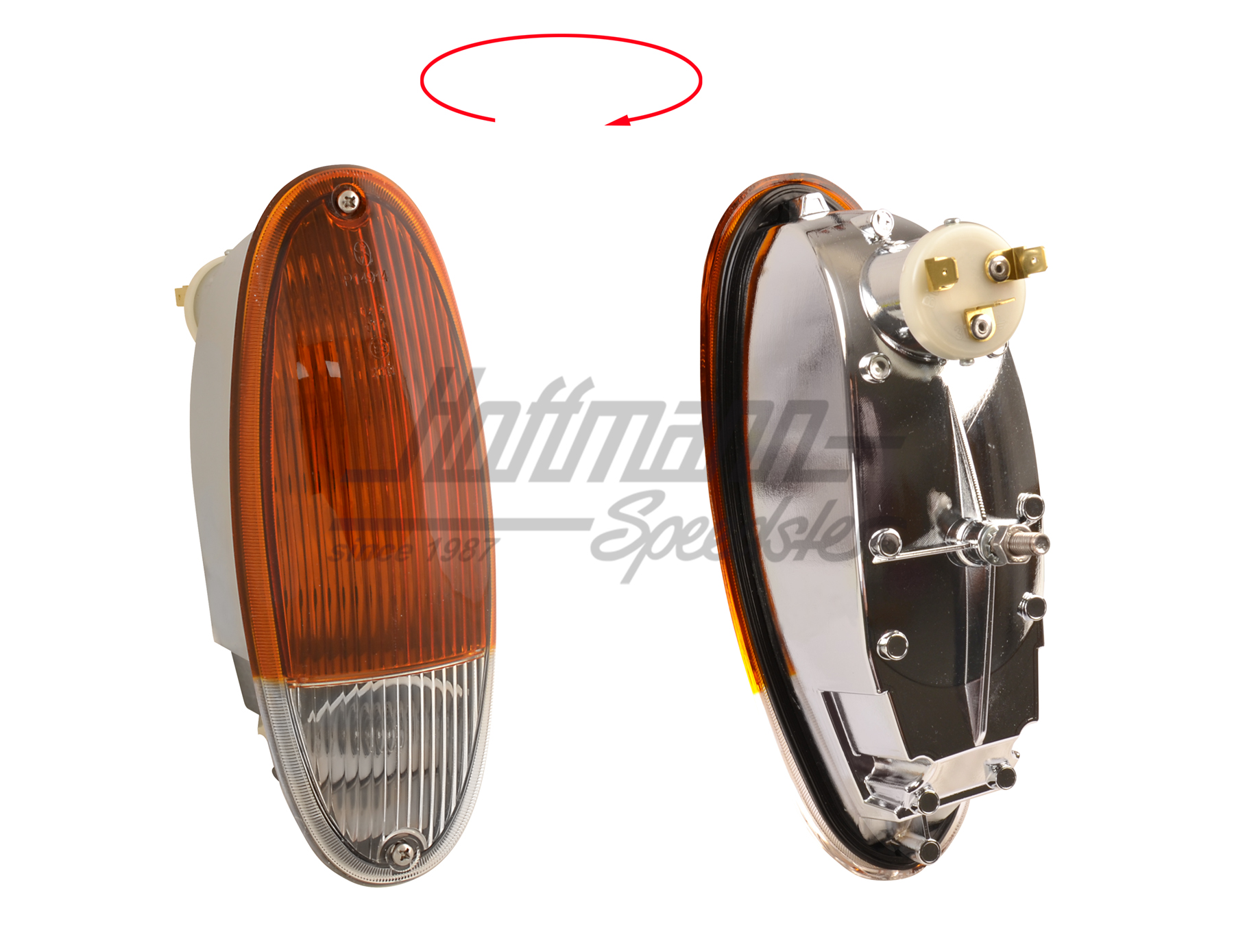Turn indicator, complete, 914, orange/white                                                         