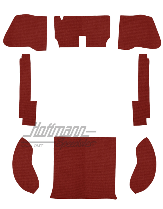 Carpet kit, Sedan, 53-57, hair yarn, red |  | 026-5021-06
