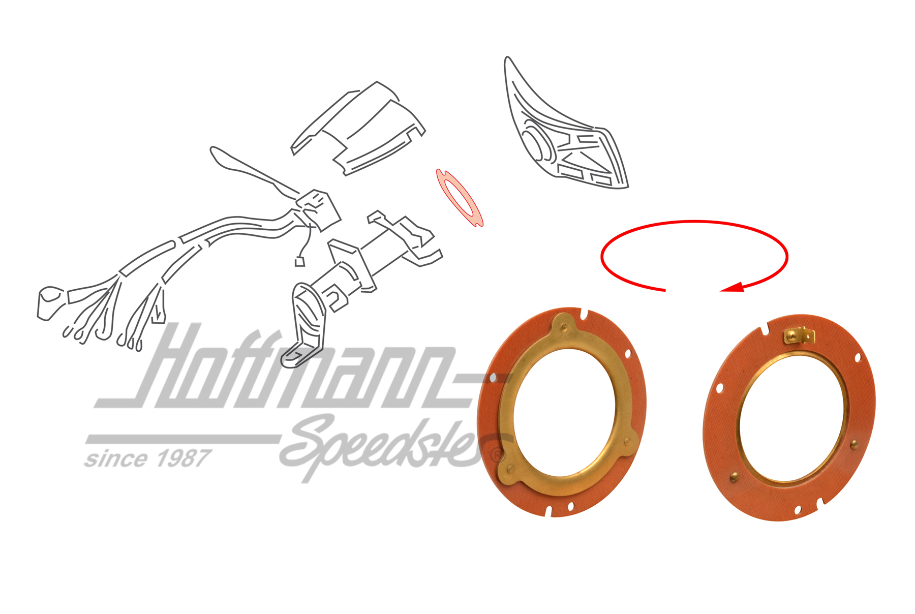 Contact plate, horn, 911/912/914, 65-73 | 901 613 915 00 | 512-0328