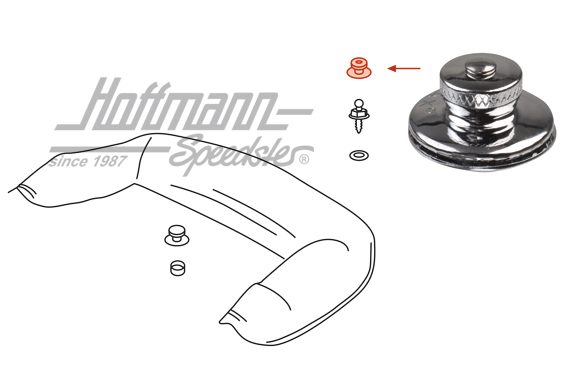 Tenax button head, 356/911, chromed                                                                 