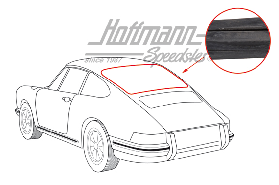 Rear window seal, 911 Coupé, with groove | 911 545 225 00 | 515-0345