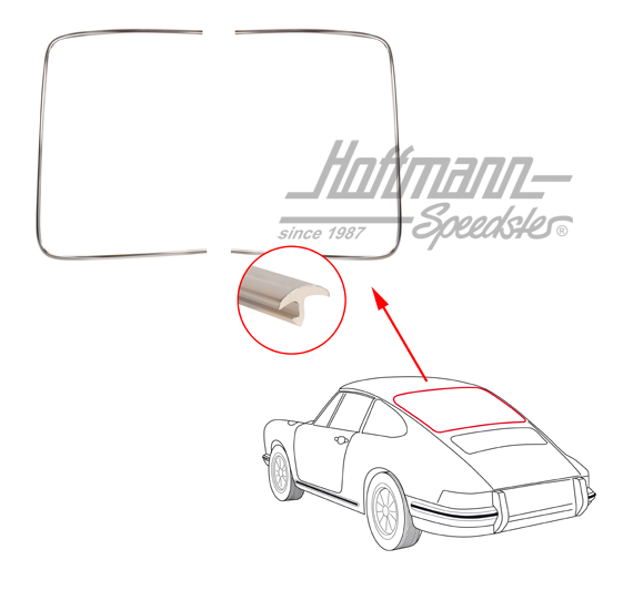 Ornamental frame, aluminium, rear window, silver                                                    