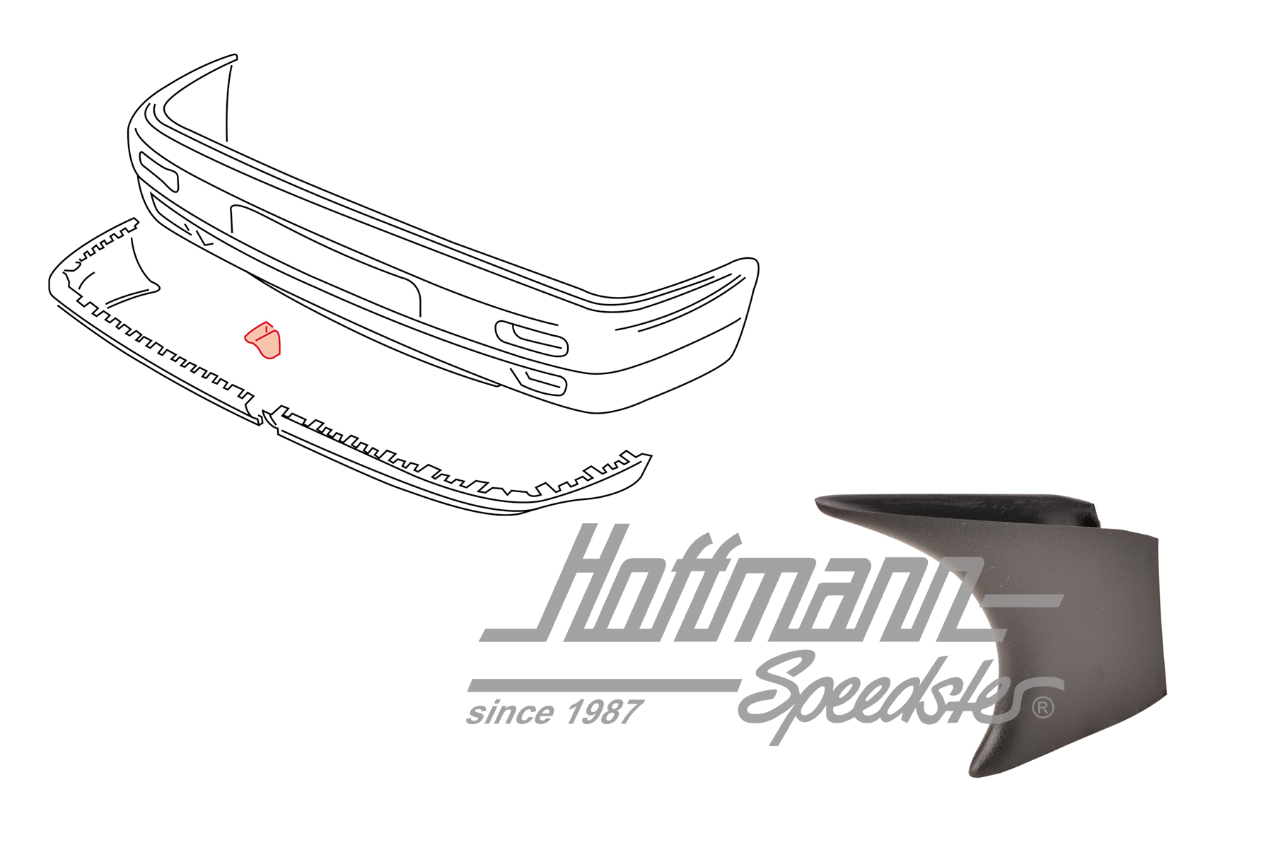 Cover, air intake, wide bumper | 191 807 245  01C | 208-0494
