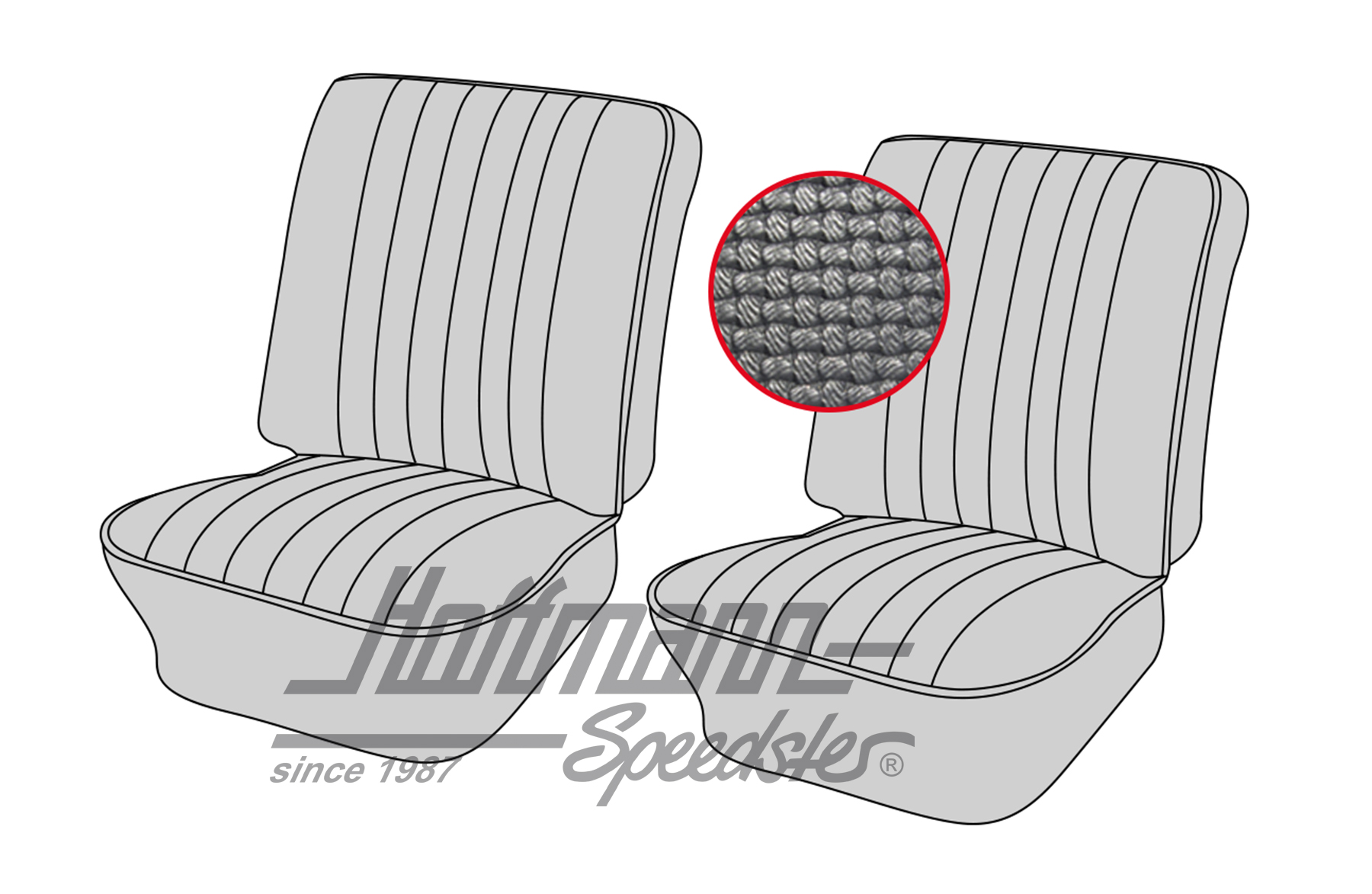 Seat upholstery, front, Type 3, 8.64-7.72, black | 43-3002-01 | 069-9603-01