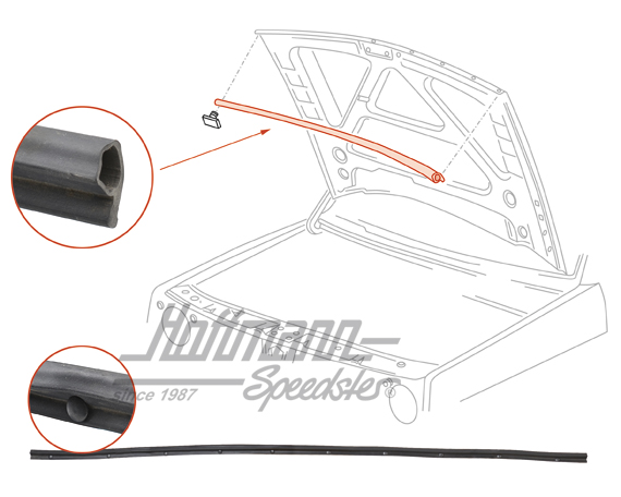 Seal, front hood, front, Golf 2 | 191 823 737 A | 208-7050