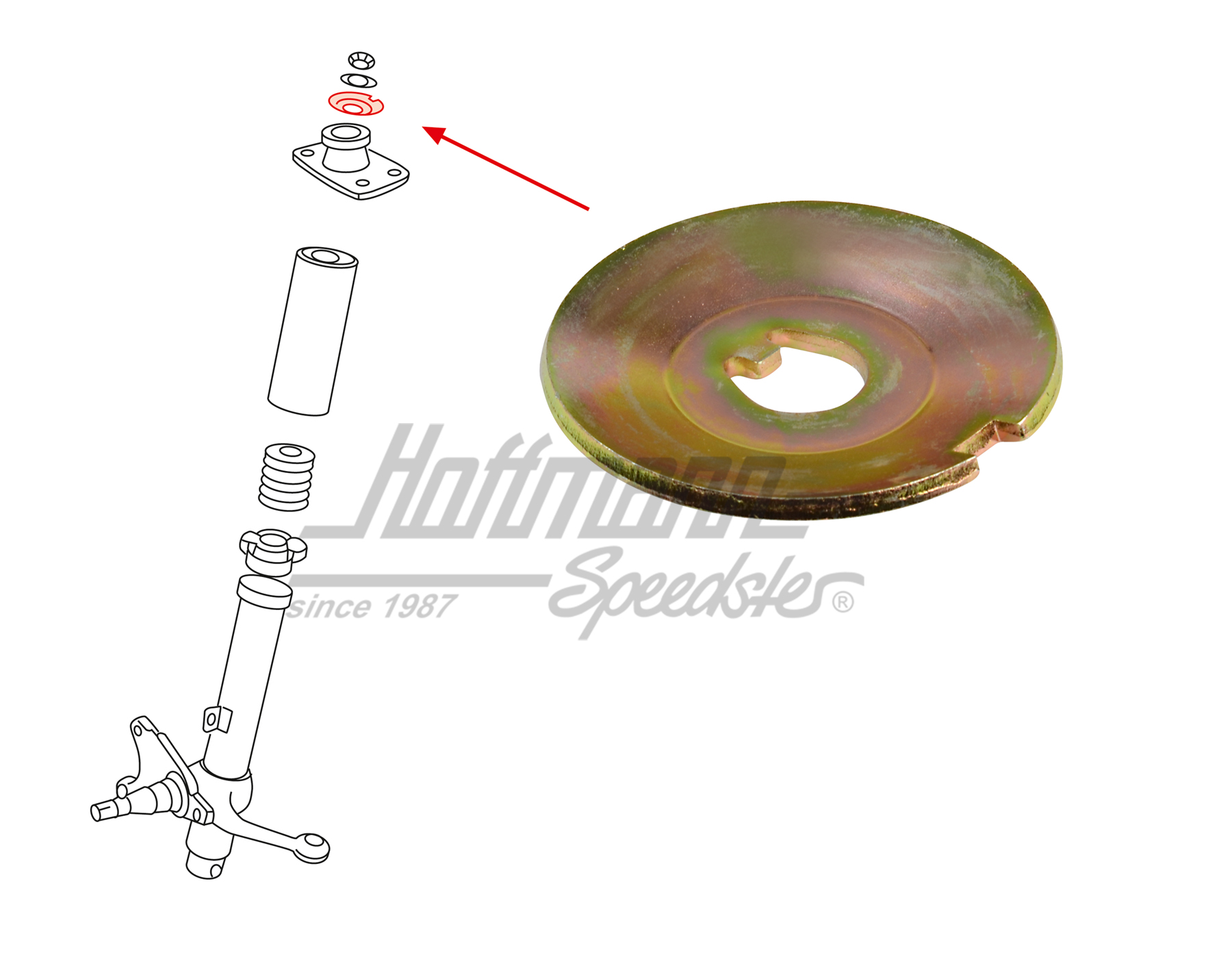 Supporting disc, front shock absorber, 911/912                                                      
