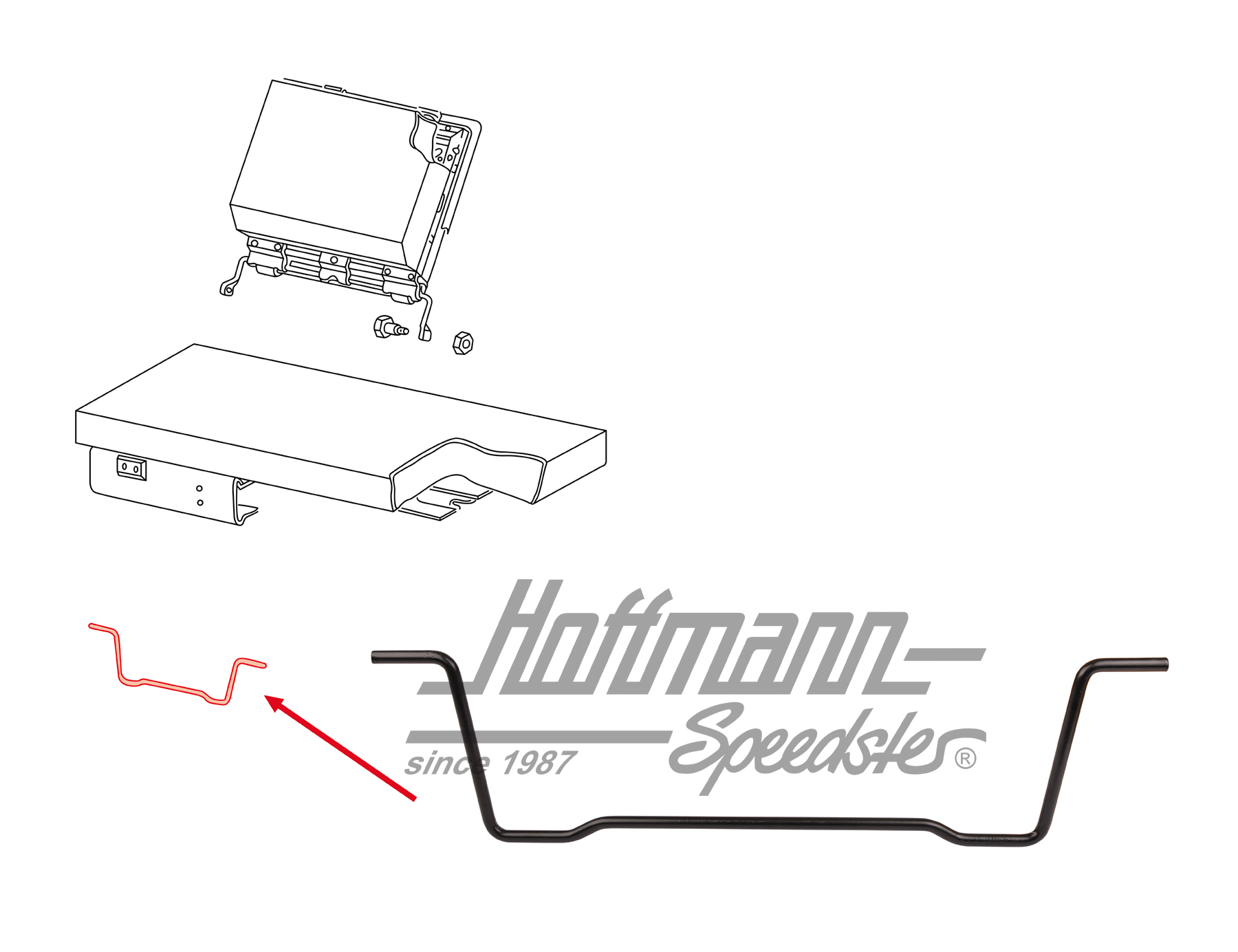 Bow, seat bench, rear, Type 181 | 181 885 557 | 080-5080-10