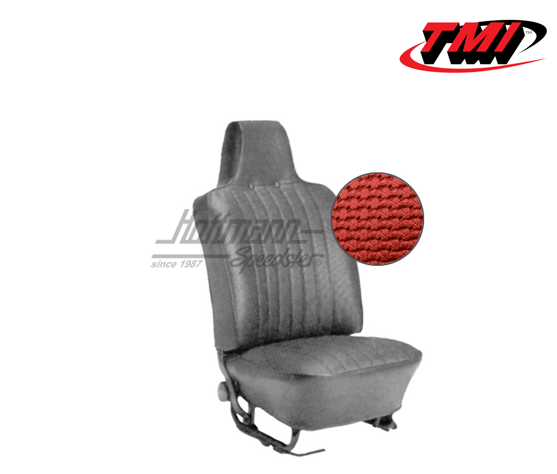 Seat upholstery, Sedan, 8.69-7.72, Basketweave,red | 43-1126-07 | 055-5110