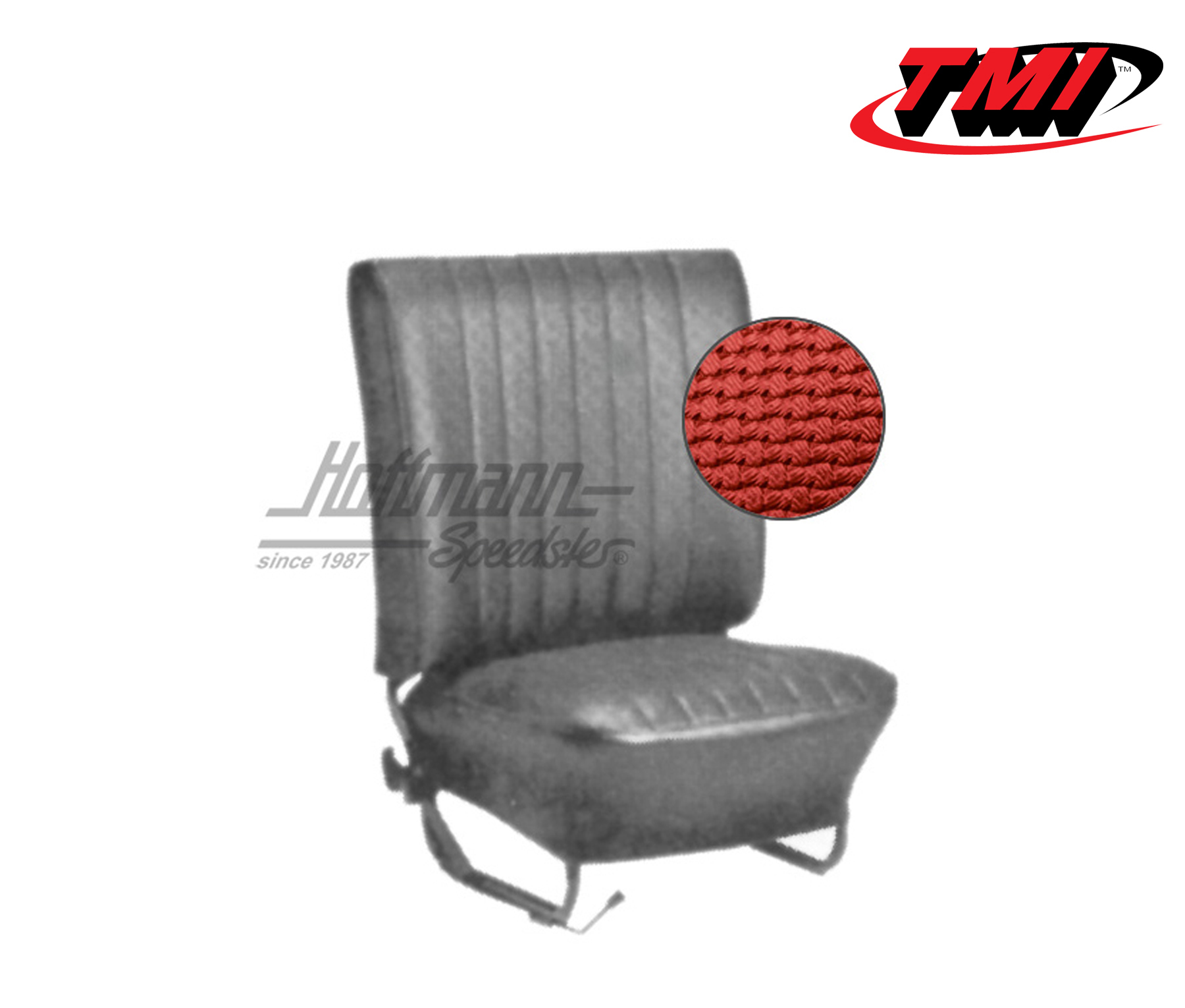Seat upholstery, Conv., 8.64-7.67, Basketweave, red | 43-1323-07 | 055-6510