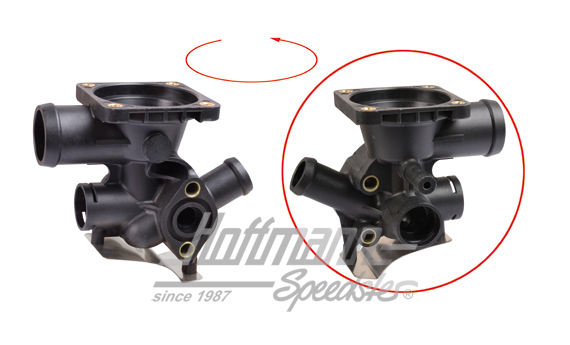 Thermostat housing, 1.9 WBX, without oil cooler | 025 121 115 A | 307-4034