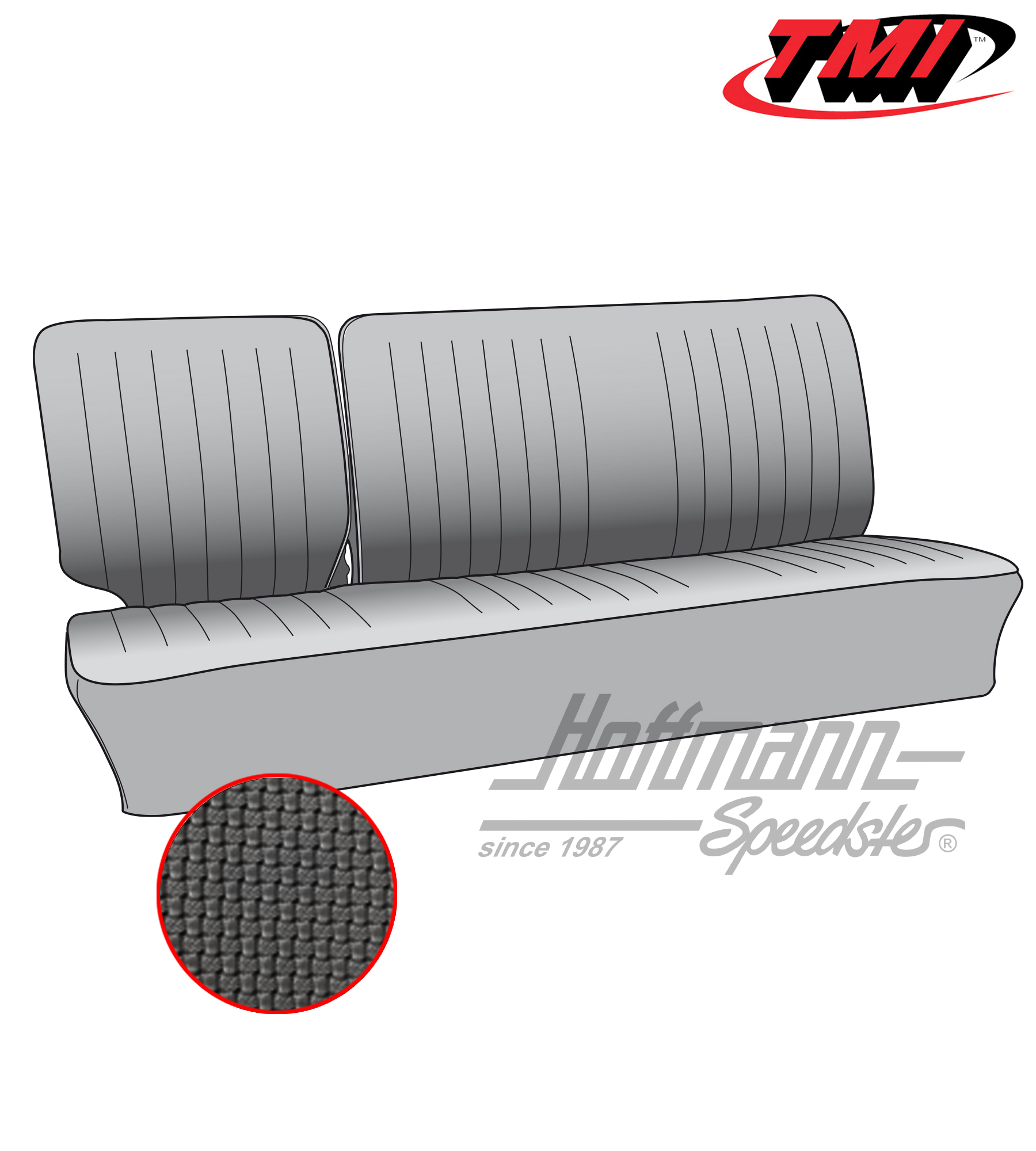 Seat upholstery, central bench 1/3, 63-67, black | 43-2125-01 | 098-0650-10