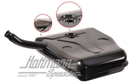 Fuel tank, Porsche 356, 62-65, Top-Quality, black | 644 201 001 07 | 505-0052