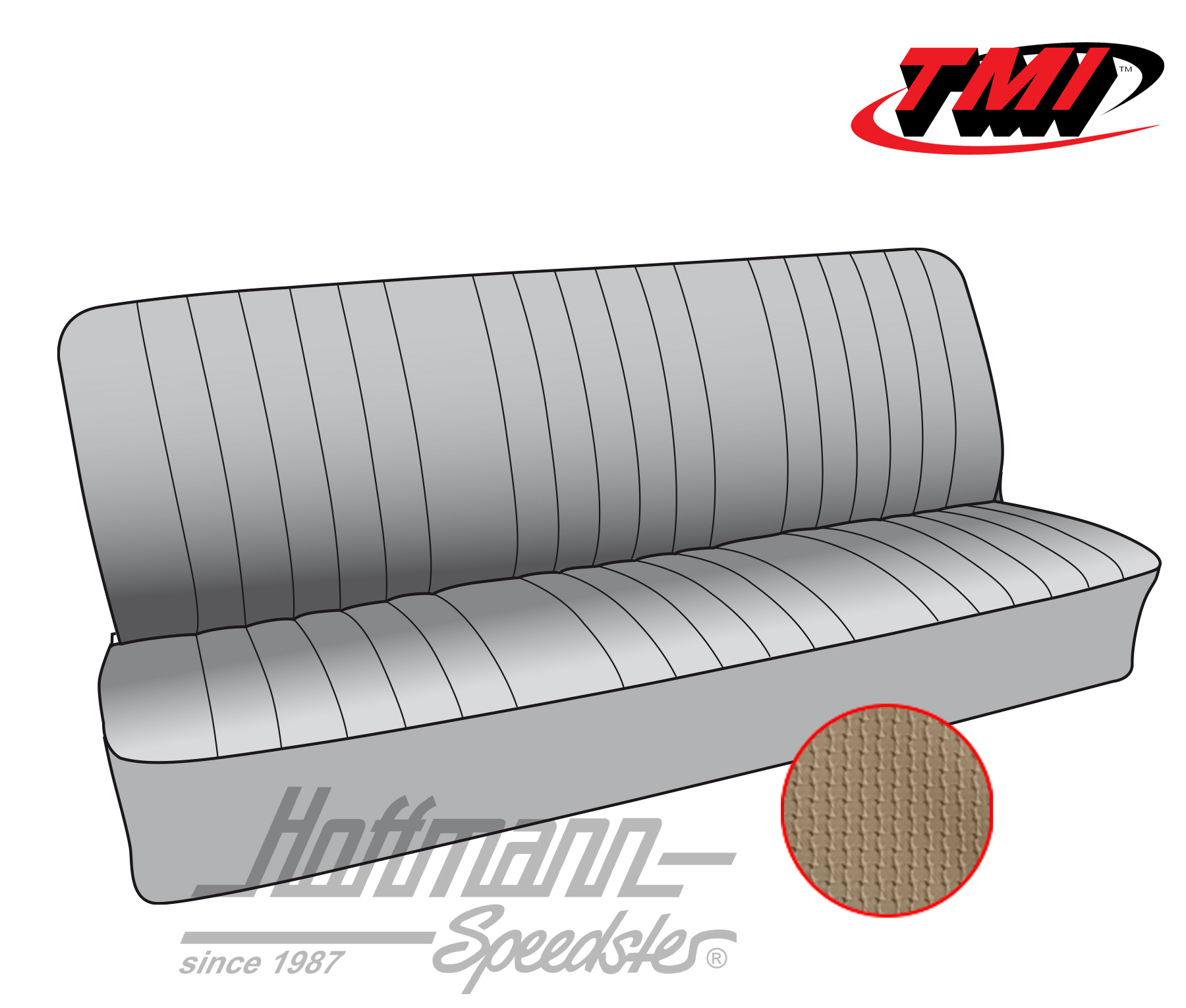 Seat upholstery, double cab, rear, 58-64, beige | 43-2127-04 | 098-0685-30