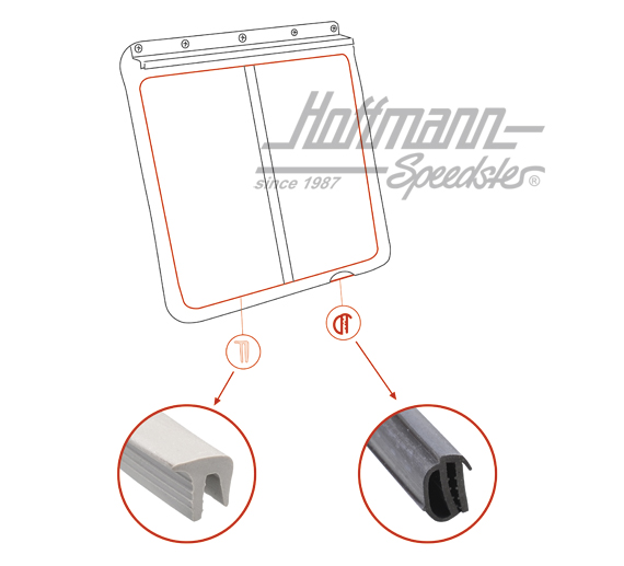 Seal kit, side window, Camper, -7.67 | 231 069 411 A | 089-1860