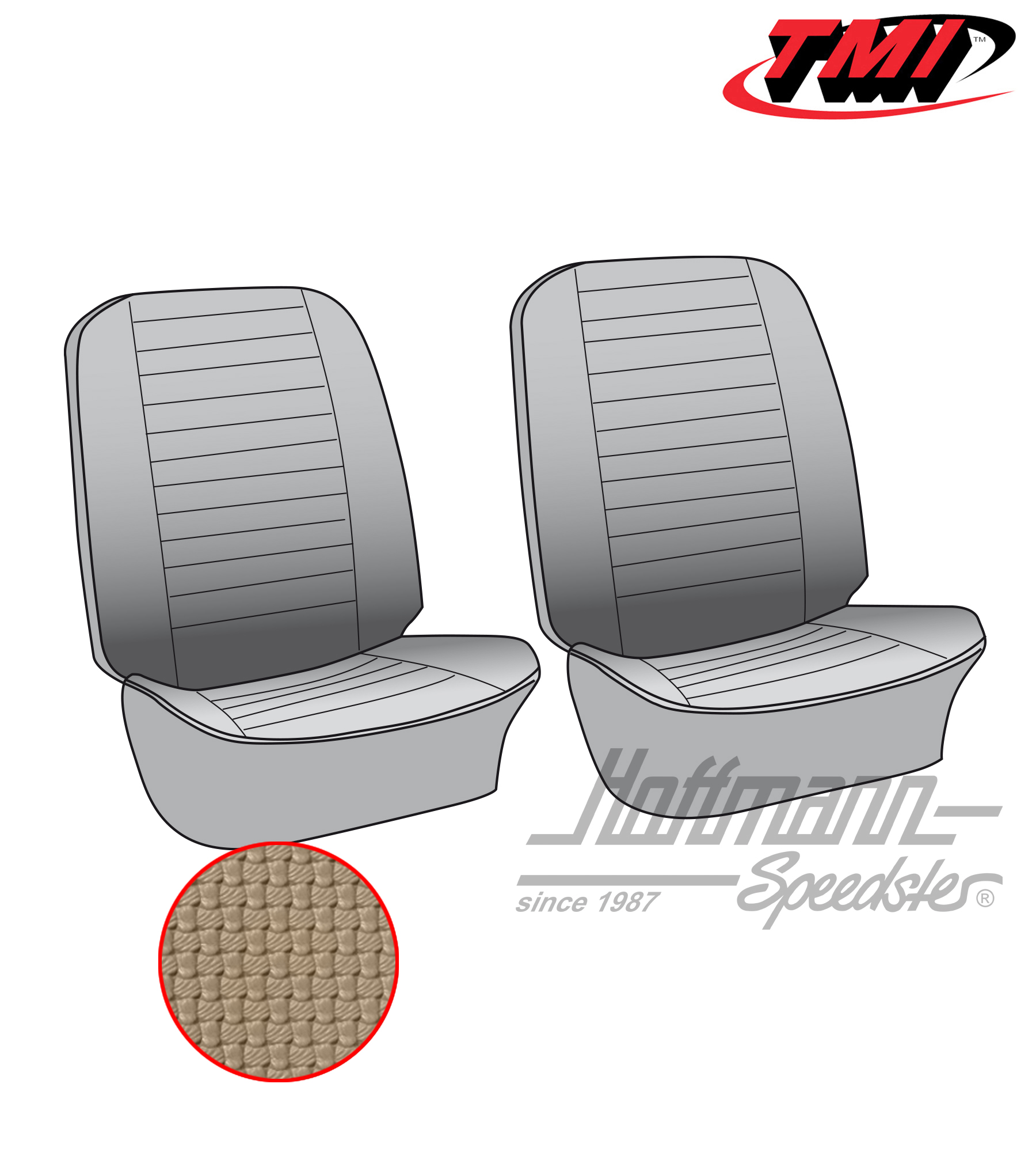 Seat upholstery, front seats, 73-76, beige | 43-2115-04 | 098-0624-20