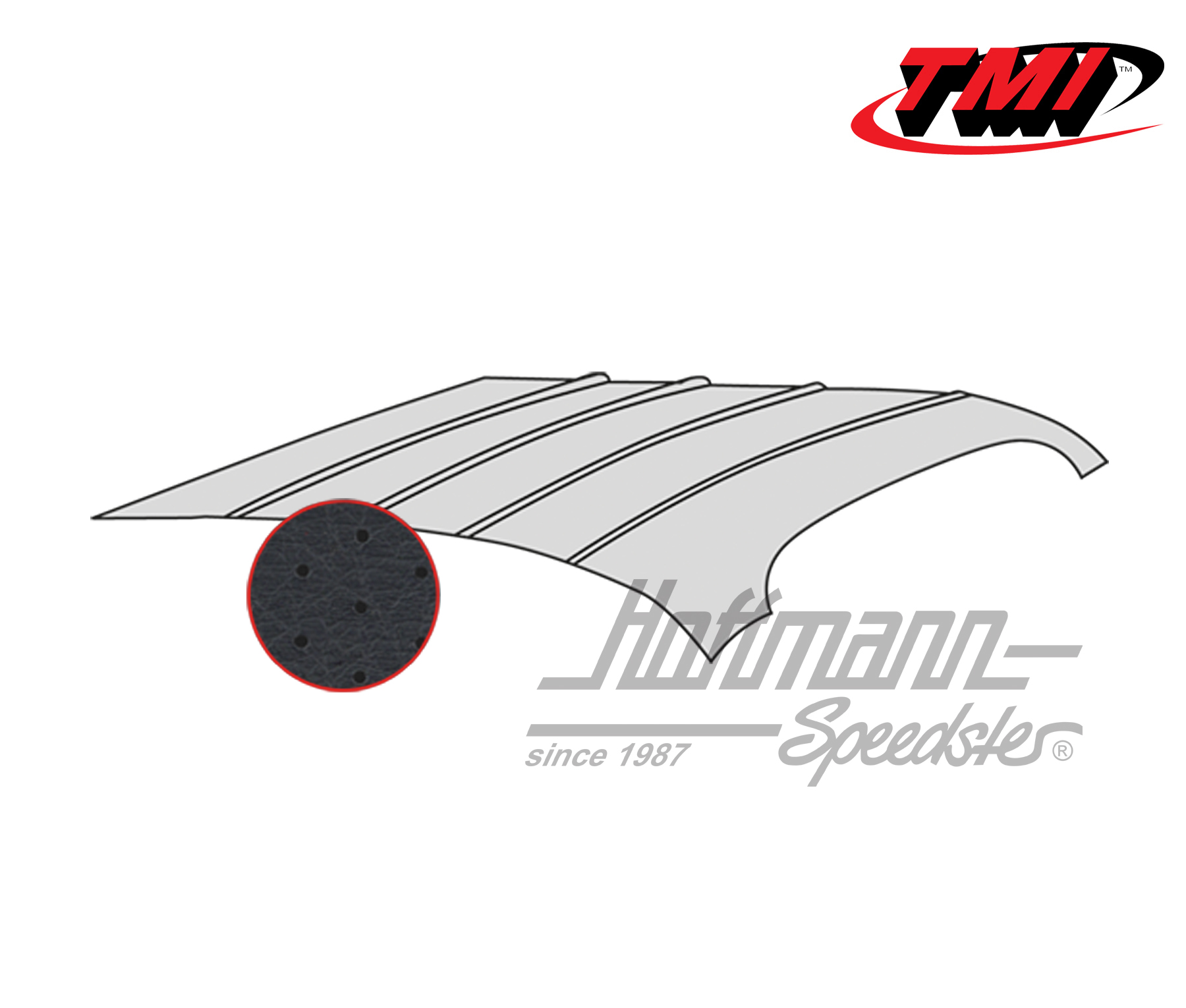 Headliner, Karmann Ghia, -.74, perforated, black | 20-1510-45 | 066-0100-20